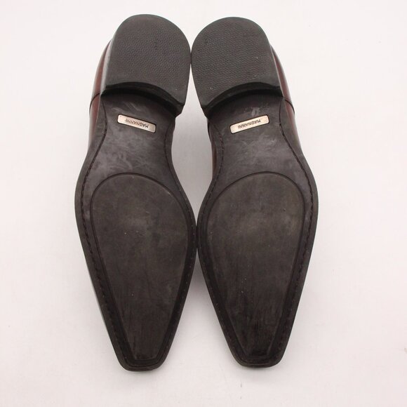 Magnanni Saks Fifth Avenue Men's 8.5 M Derby Shoes Brown Leather Medallion Toe - Picture 7 of 13